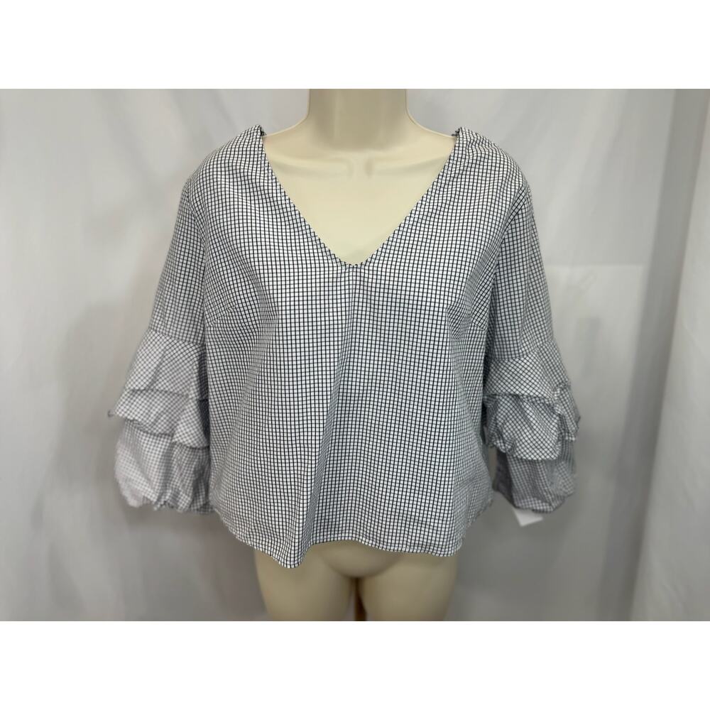 Mixed Threads Women's Black & White Gingham Top - Size S